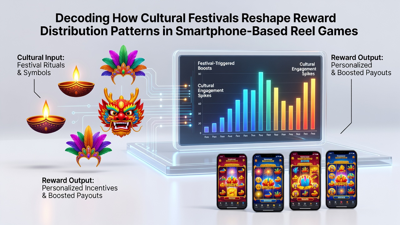 Group of players engaging with festival reel games on smartphones during cultural celebration period
