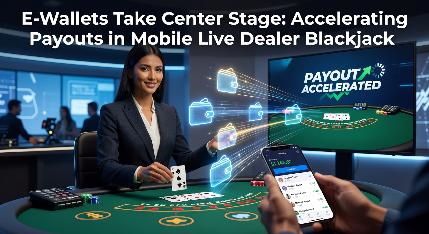 Mobile phone screen showing e-wallet payout confirmation during a live dealer blackjack game, with dealer visible in the background