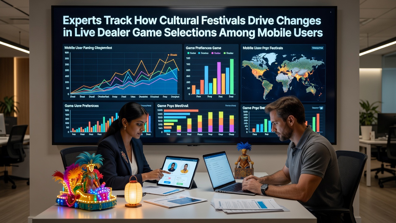 Mobile users engaging with themed live dealer tables during festival season analytics view