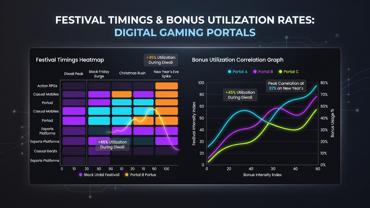 Analytics dashboard displaying bonus utilization rates correlated with festival calendars across gaming portals