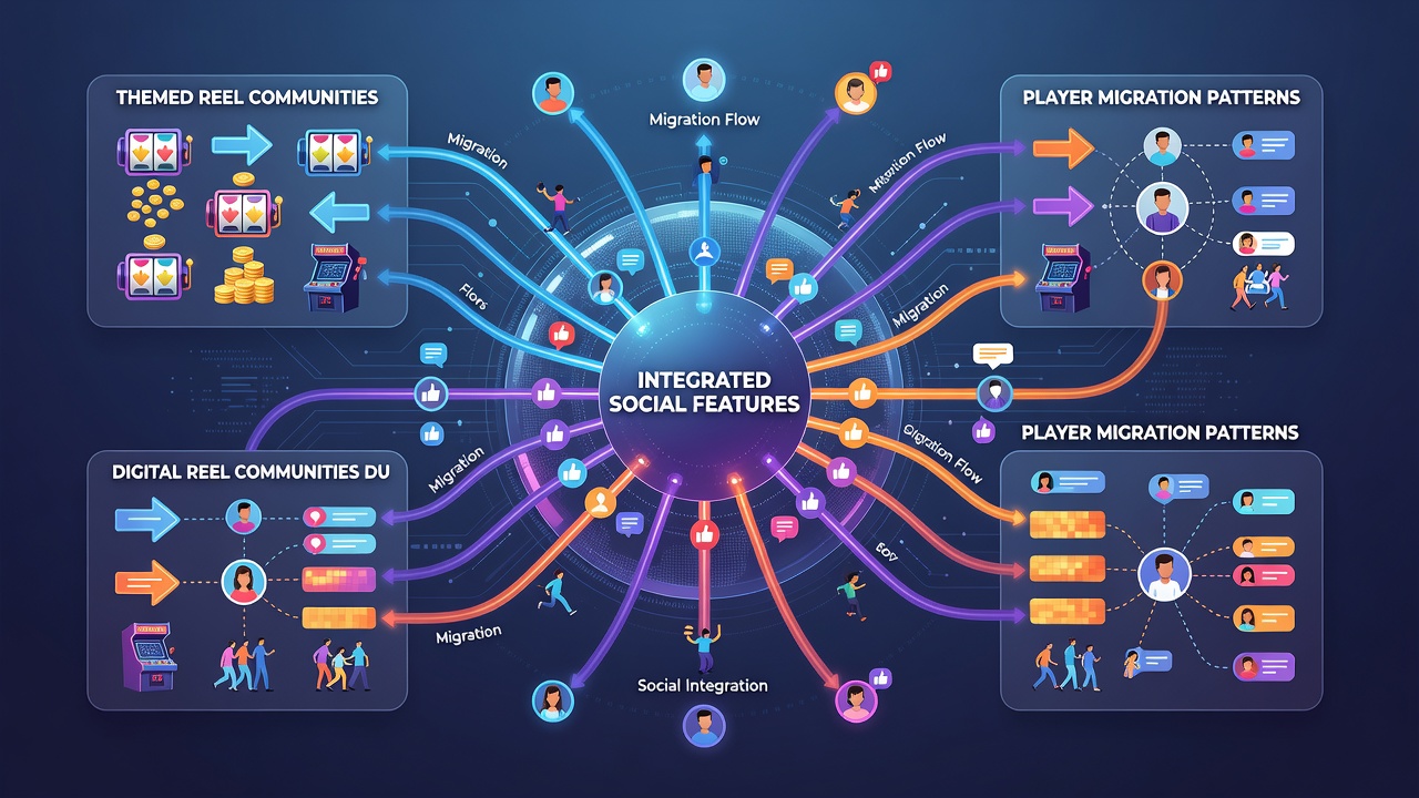 Players engaging with social features in festival-themed digital reel environments