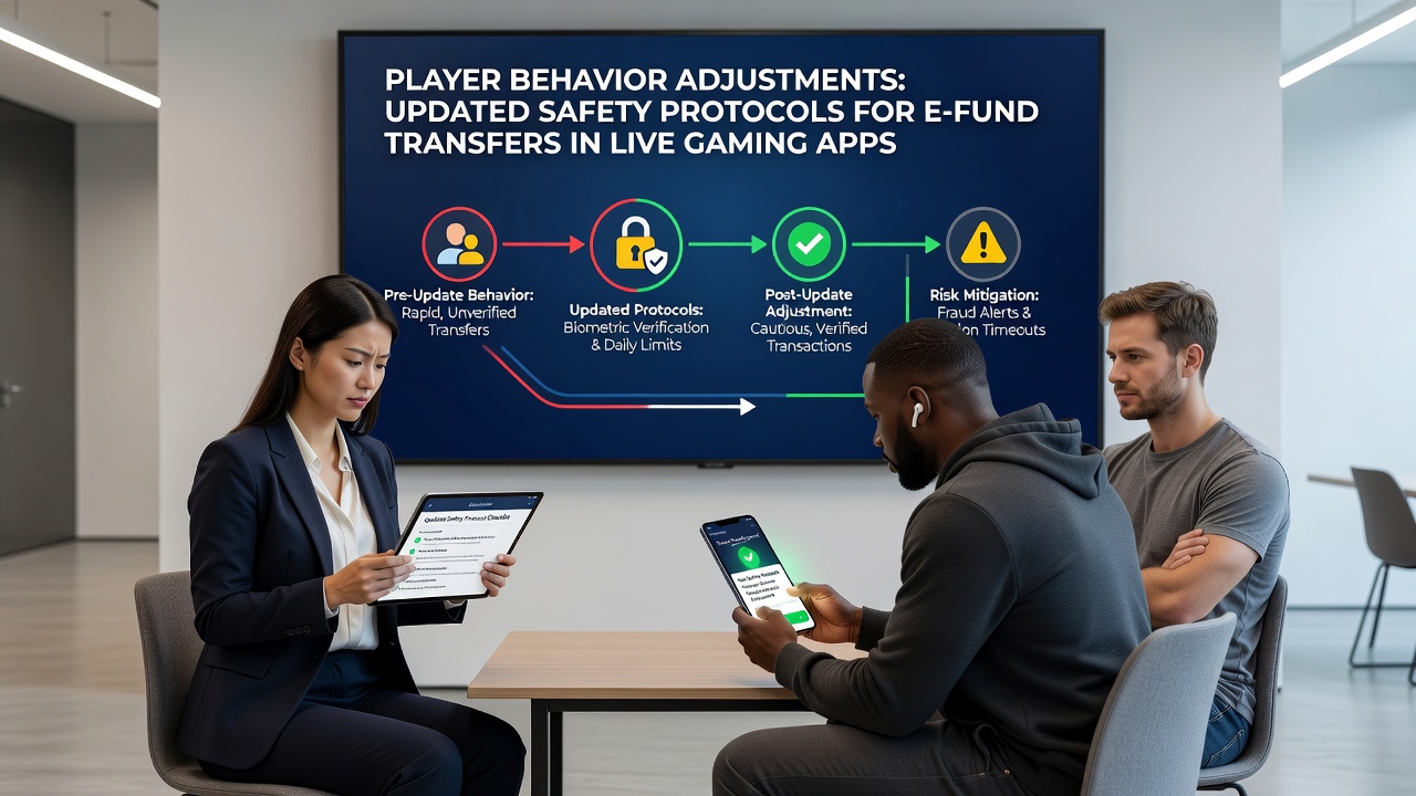 Live gaming app users reviewing updated electronic fund transfer security features on mobile devices